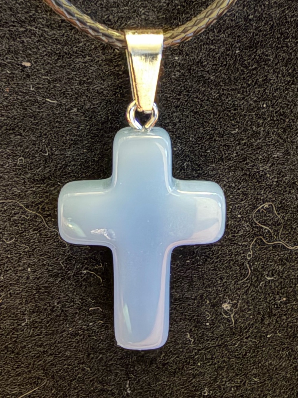 ✴️New✴️Blue Chalcedony Cross Pendant Necklace